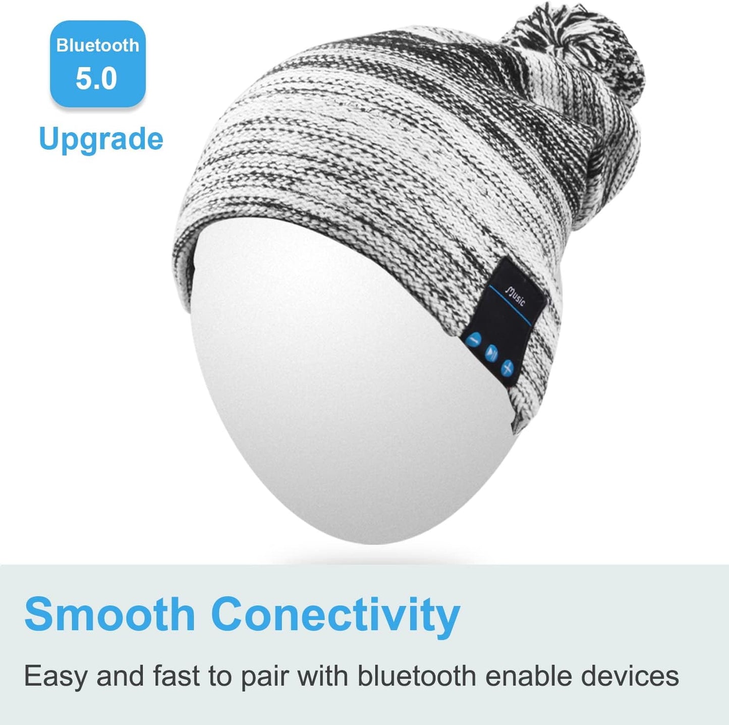 Washable Bluetooth Beanie Hat with Wireless Stereo over Ear Headphones Headsets Earphone Speaker Hands Free